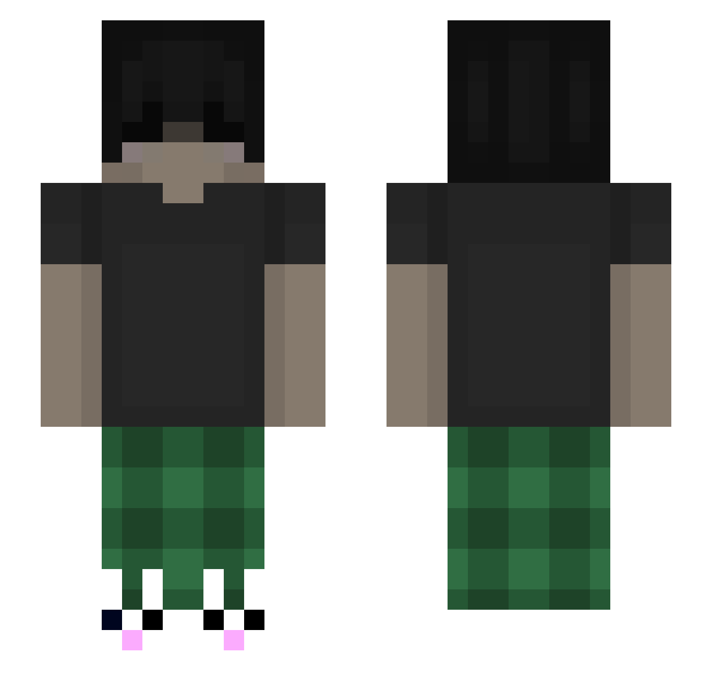 pieman355 Minecraft skin, front and back view
