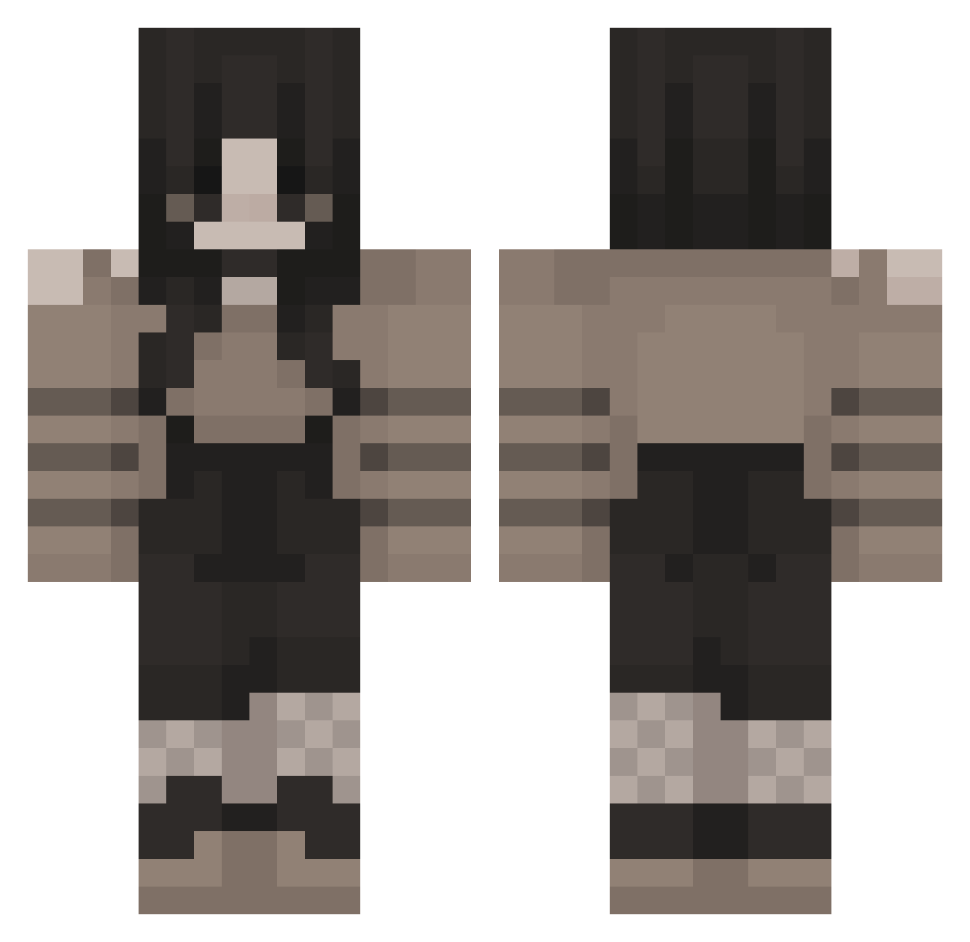 Daquu Minecraft skin, front and back view