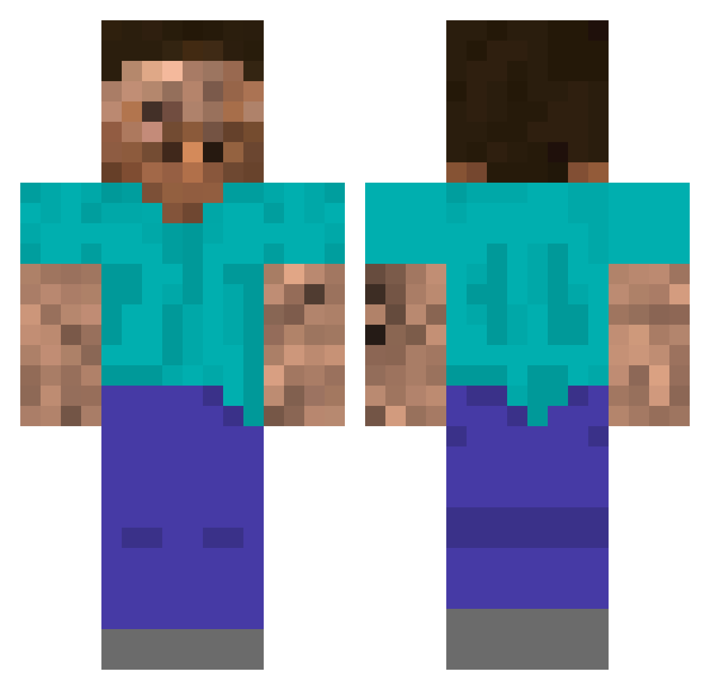 RbNwtSmQhEXcIOWy Minecraft skin, front and back view
