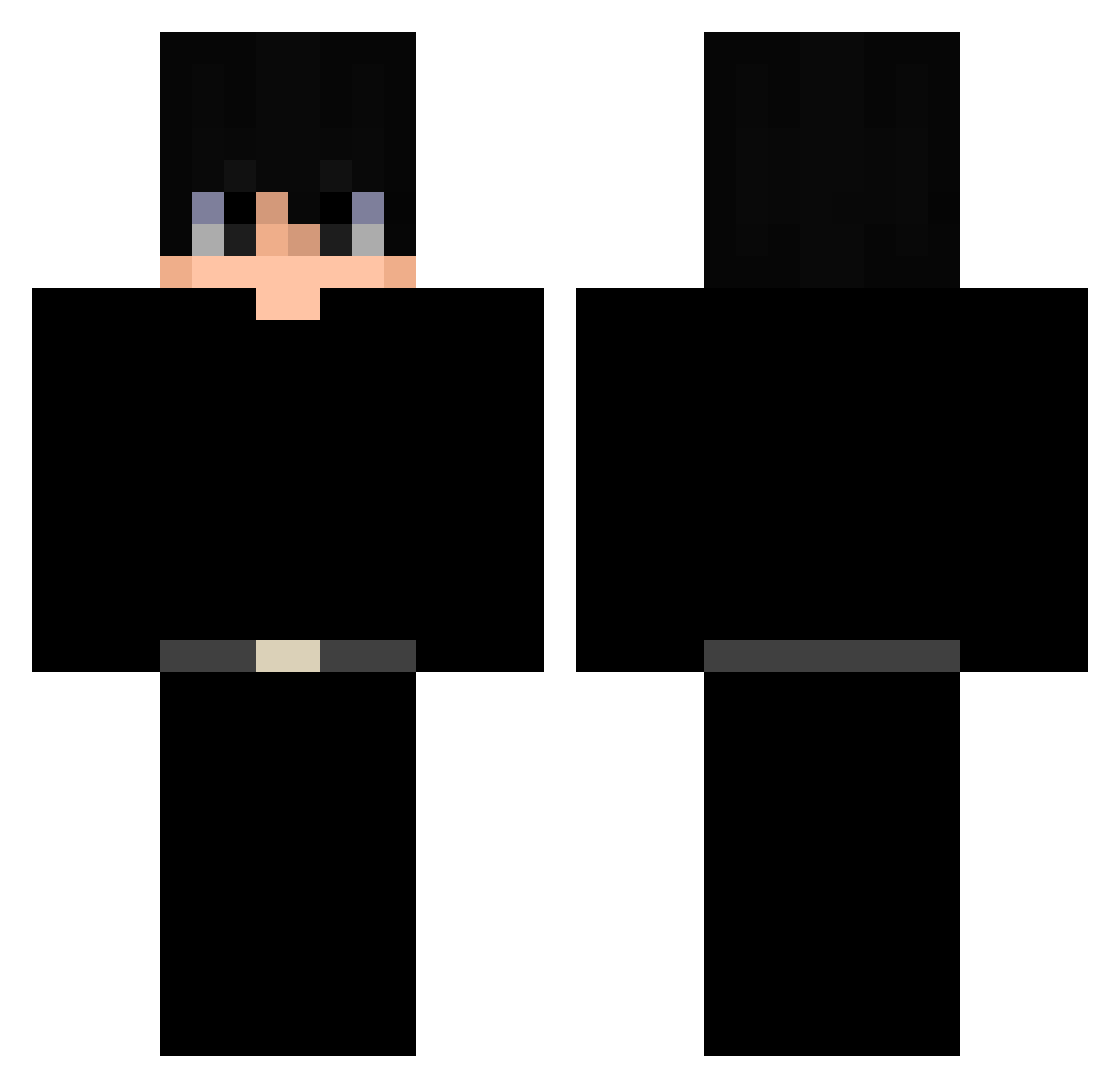 zBoltHD Minecraft skin, front and back view