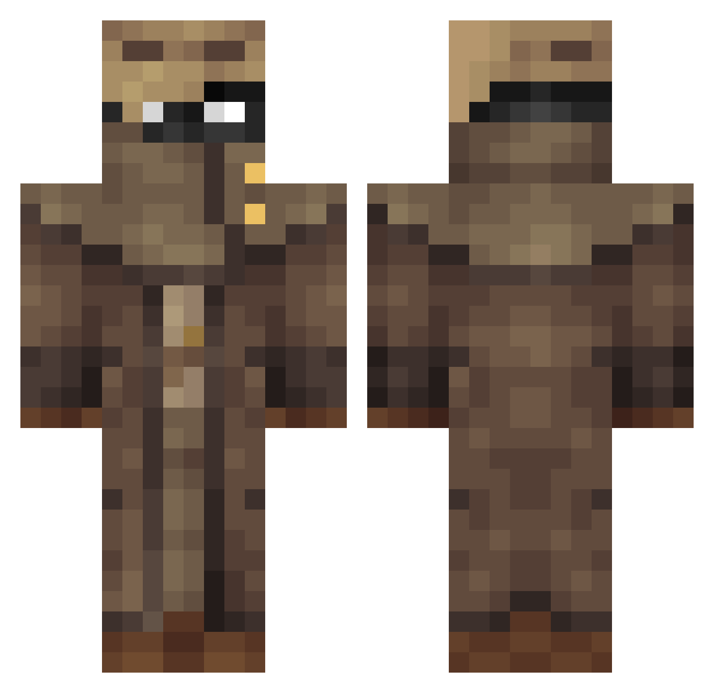 YoungRxfa Minecraft skin, front and back view