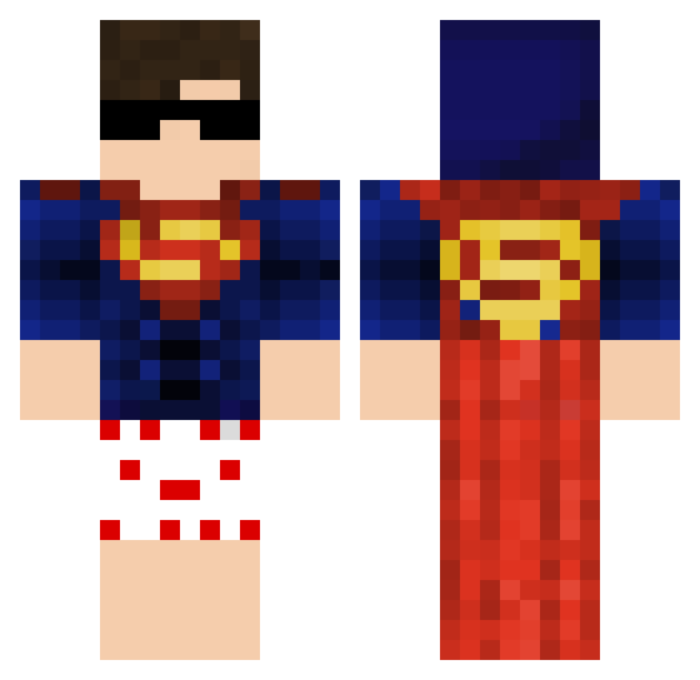 SuperThiagao Minecraft skin, front and back view
