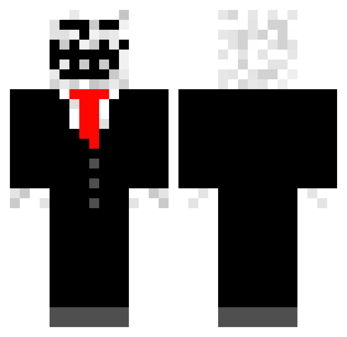 sloxk Minecraft skin, front and back view