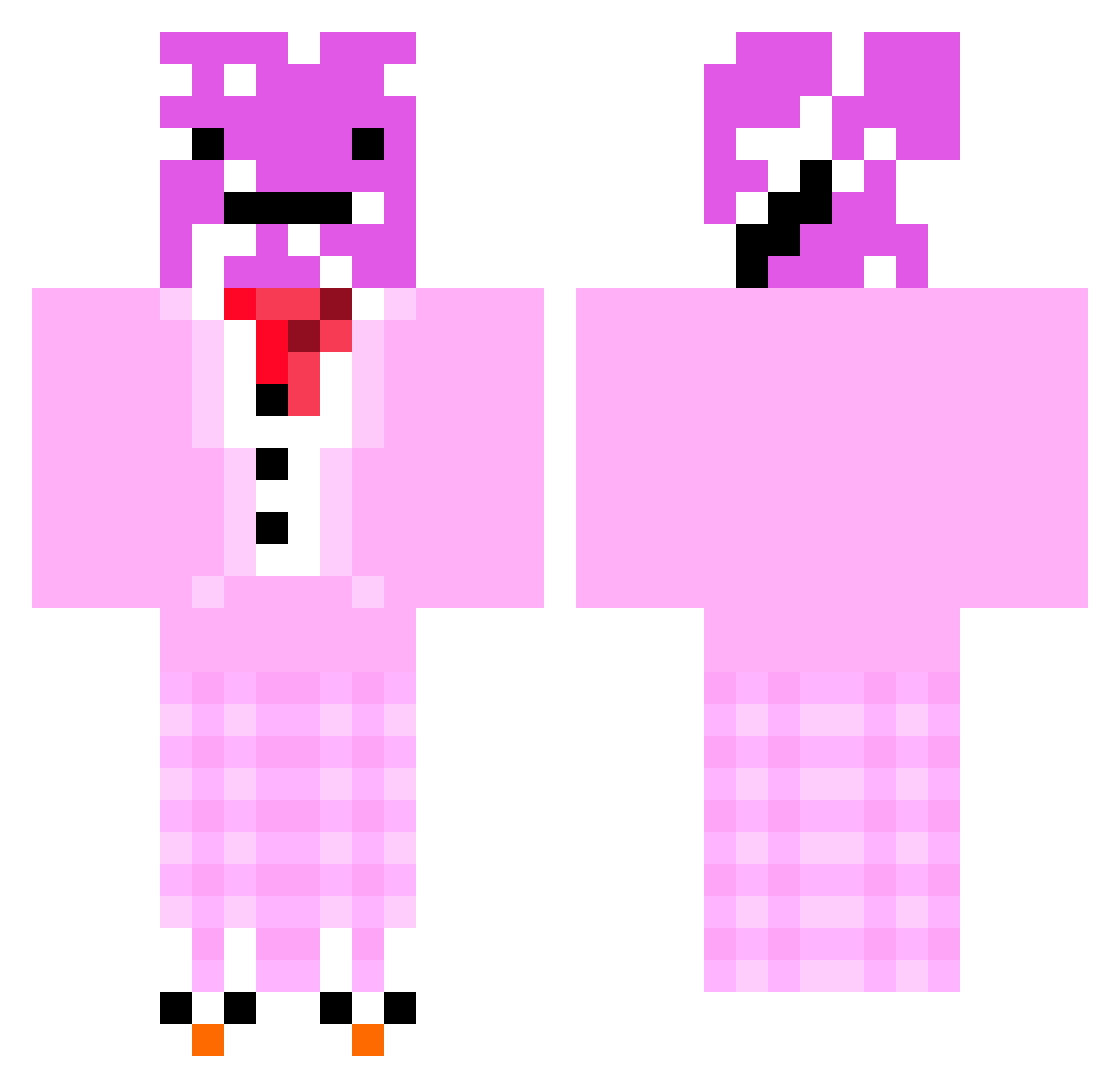 Toohpaste Minecraft skin, front and back view