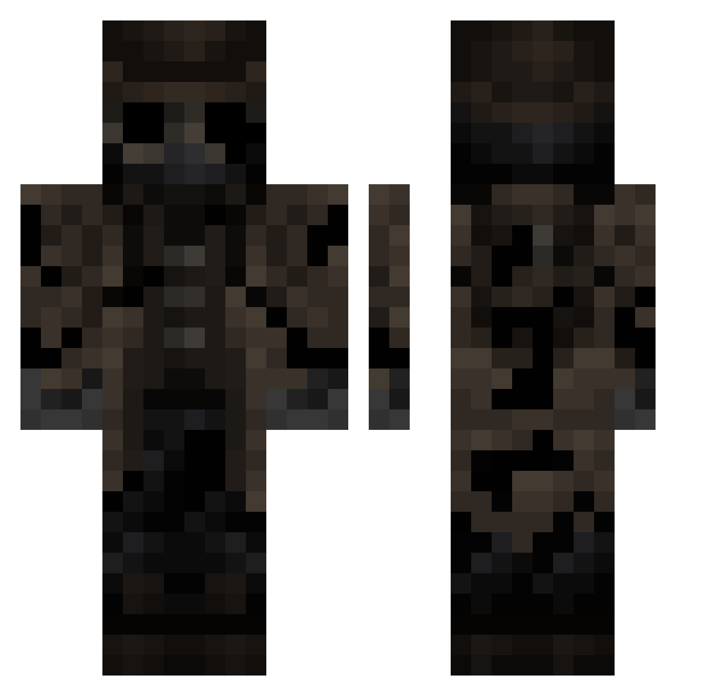 DeathCipher Minecraft skin, front and back view