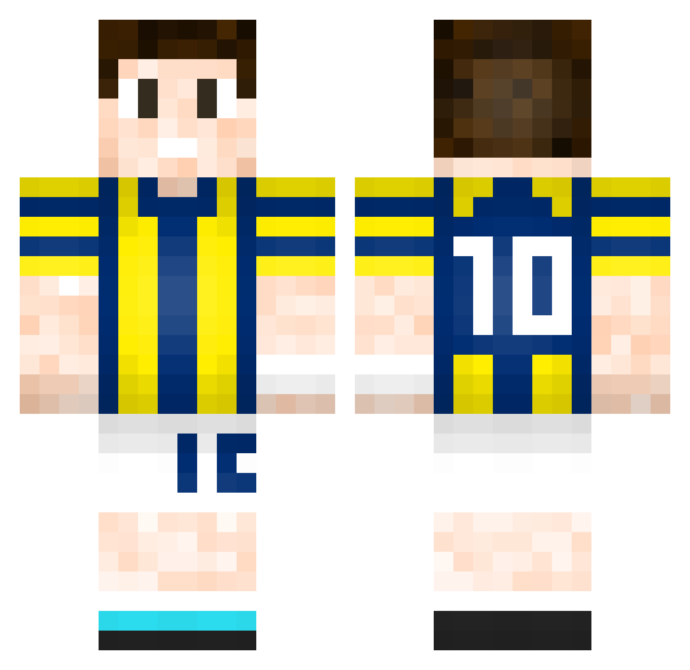 Belgaz Minecraft skin, front and back view