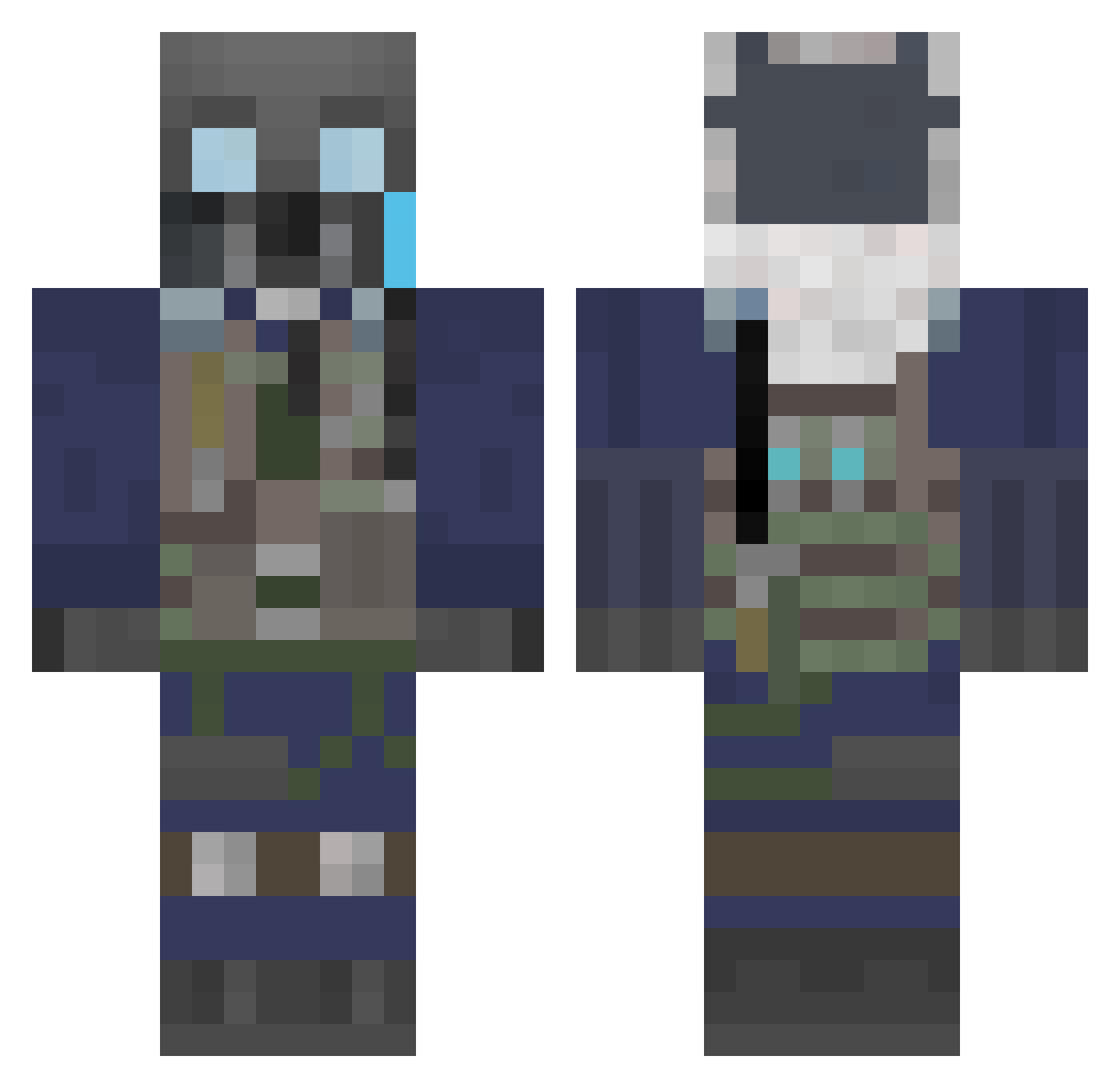 GataGolosa Minecraft skin, front and back view