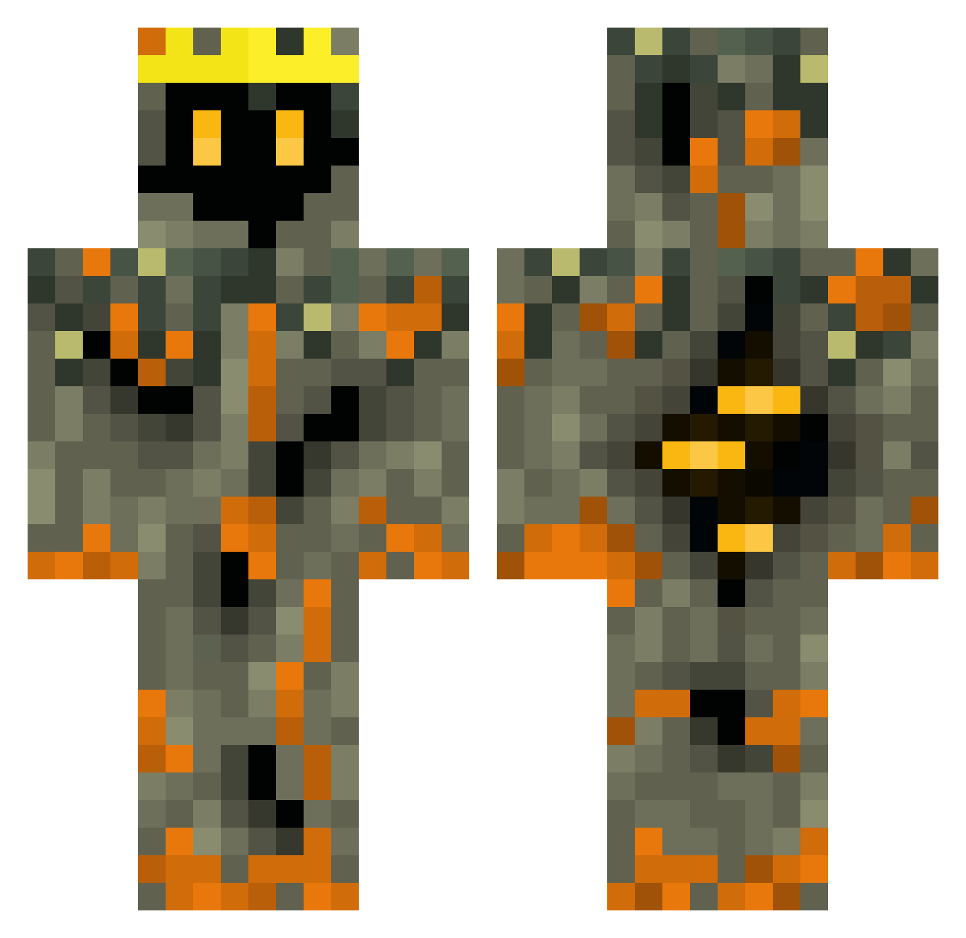 Ted4k11 Minecraft skin, front and back view
