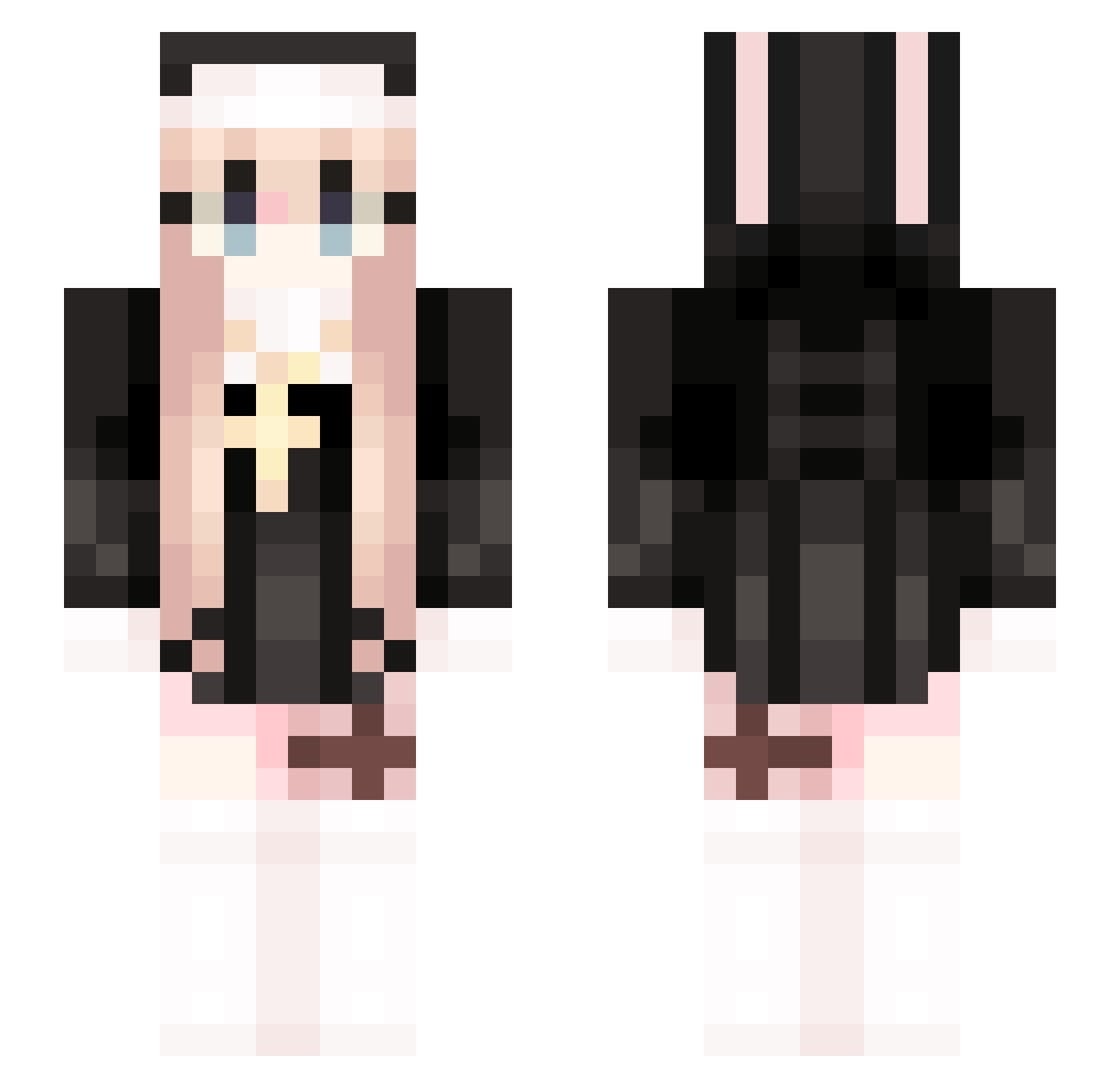 x0Faust0x Minecraft skin, front and back view