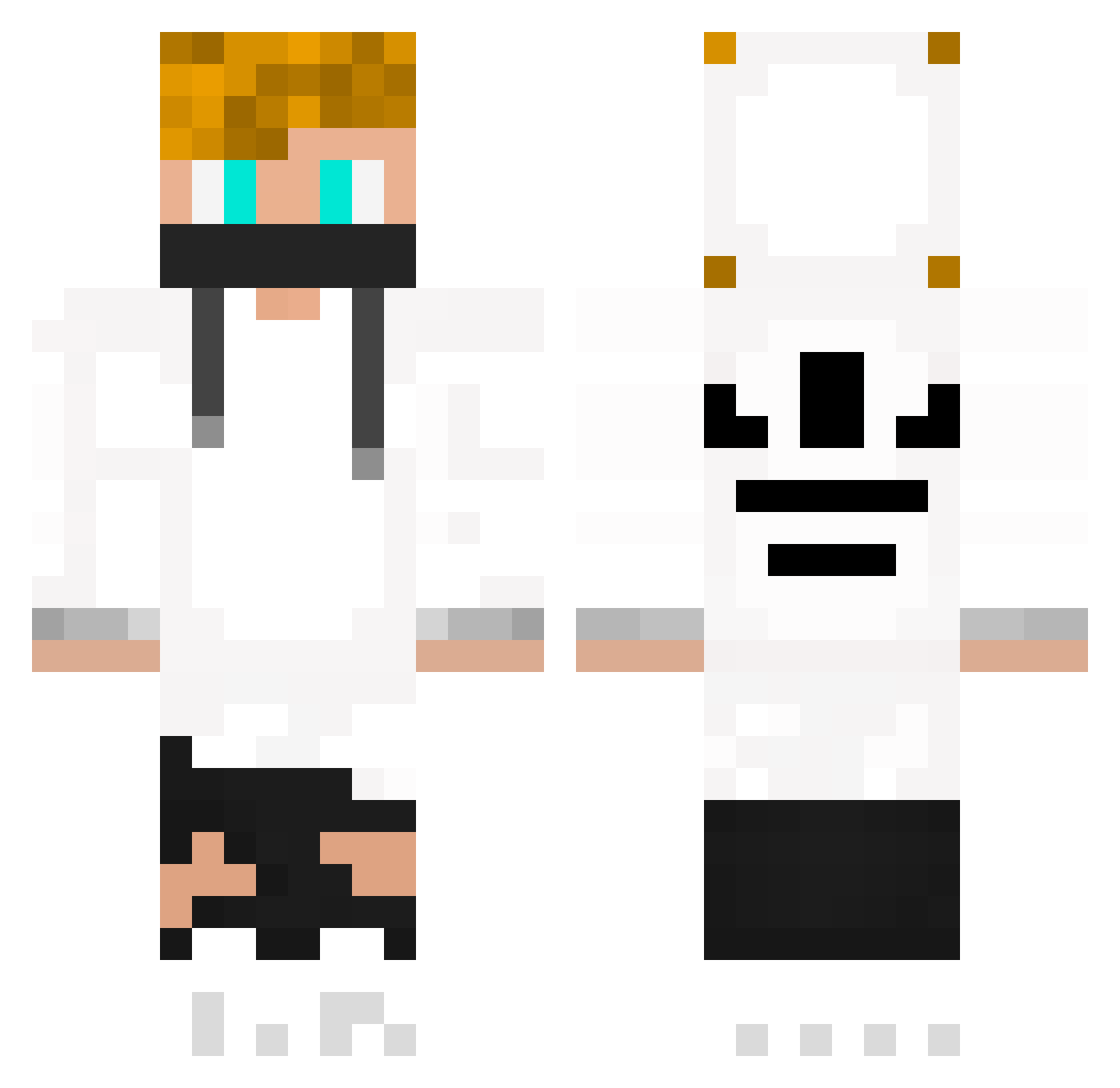 Bqnaan Minecraft skin, front and back view
