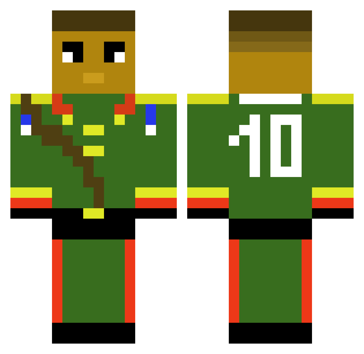 Deshaun_Cosby Minecraft skin, front and back view