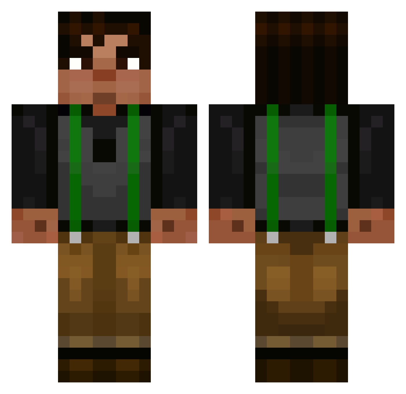 erlied Minecraft skin, front and back view