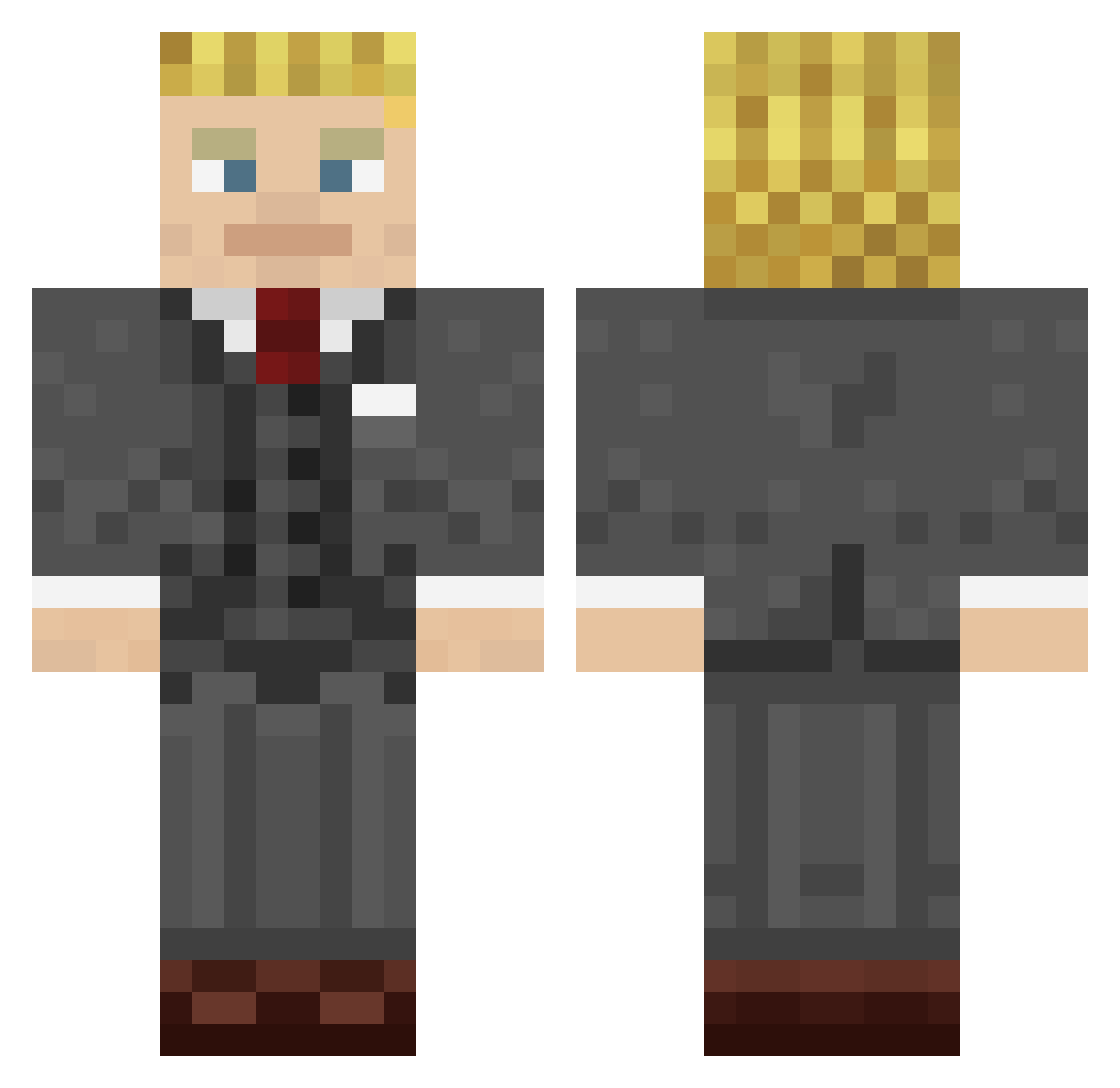 Trulta Minecraft skin, front and back view