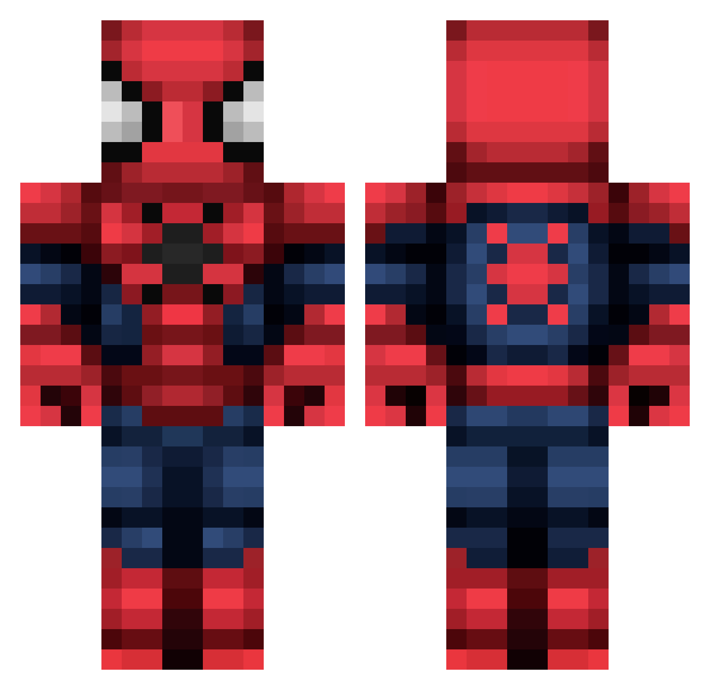 yotxes Minecraft skin, front and back view