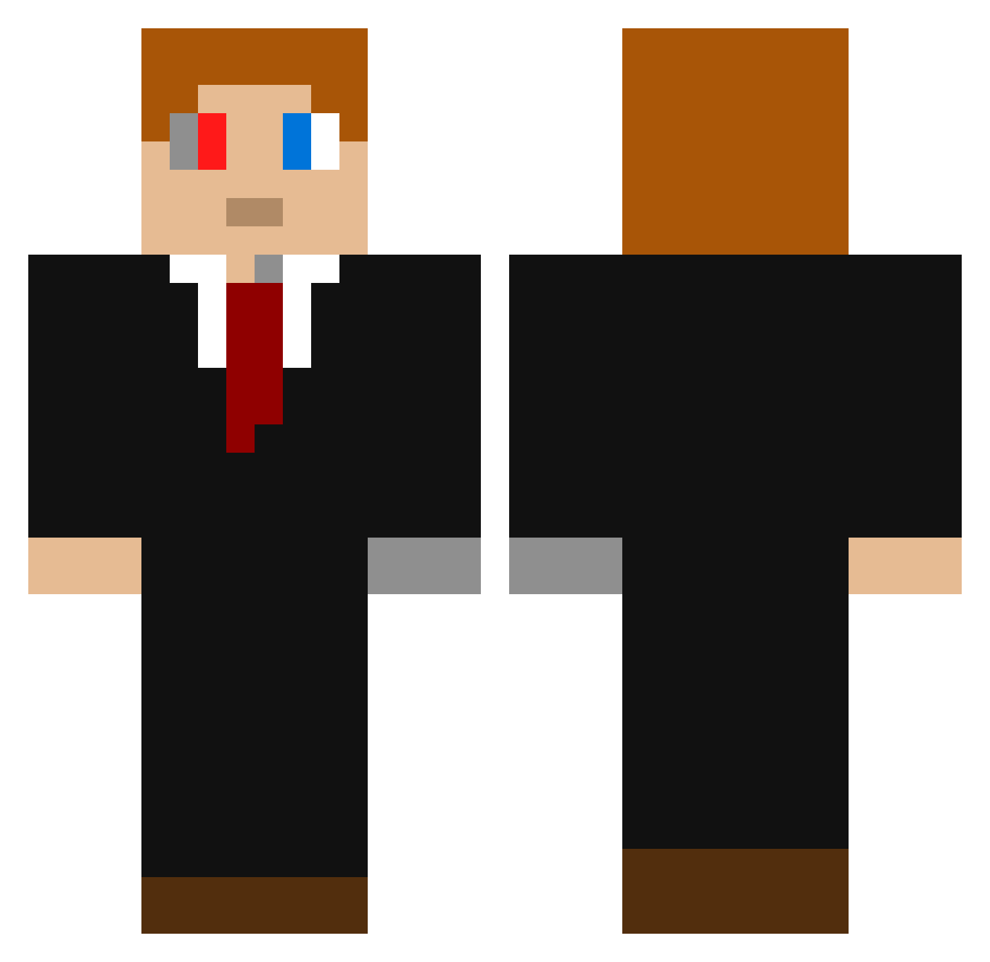 TimpyD Minecraft skin, front and back view