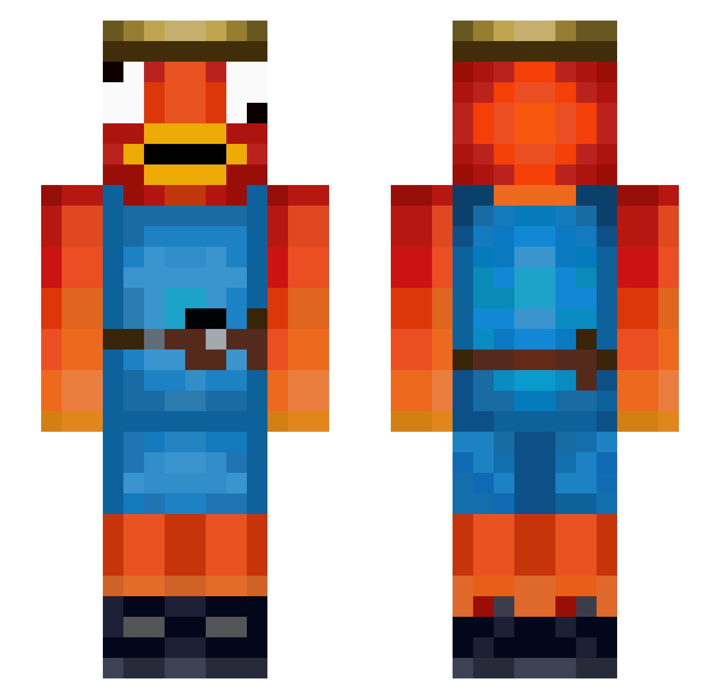 Jalt_H Minecraft skin, front and back view