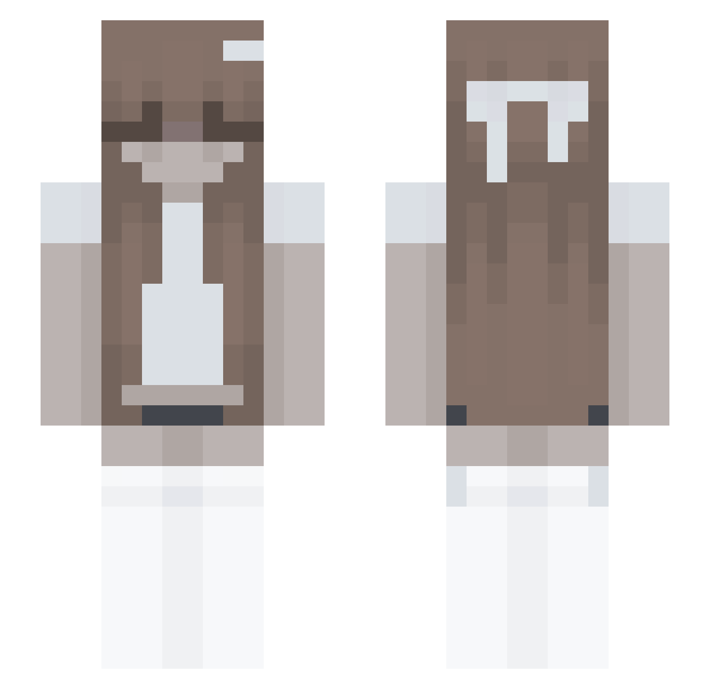 cathee Minecraft skin, front and back view