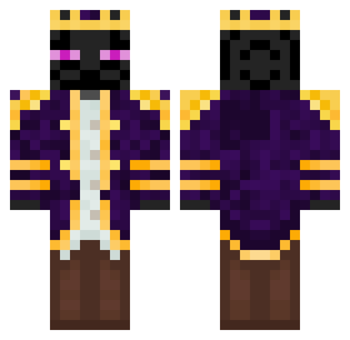 RektNDekt Minecraft skin, front and back view