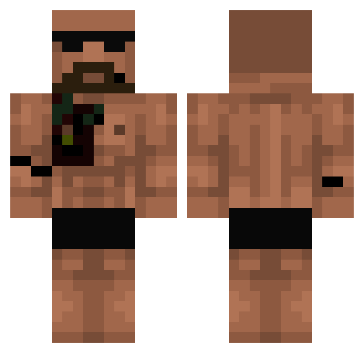 Ellie0 Minecraft skin, front and back view