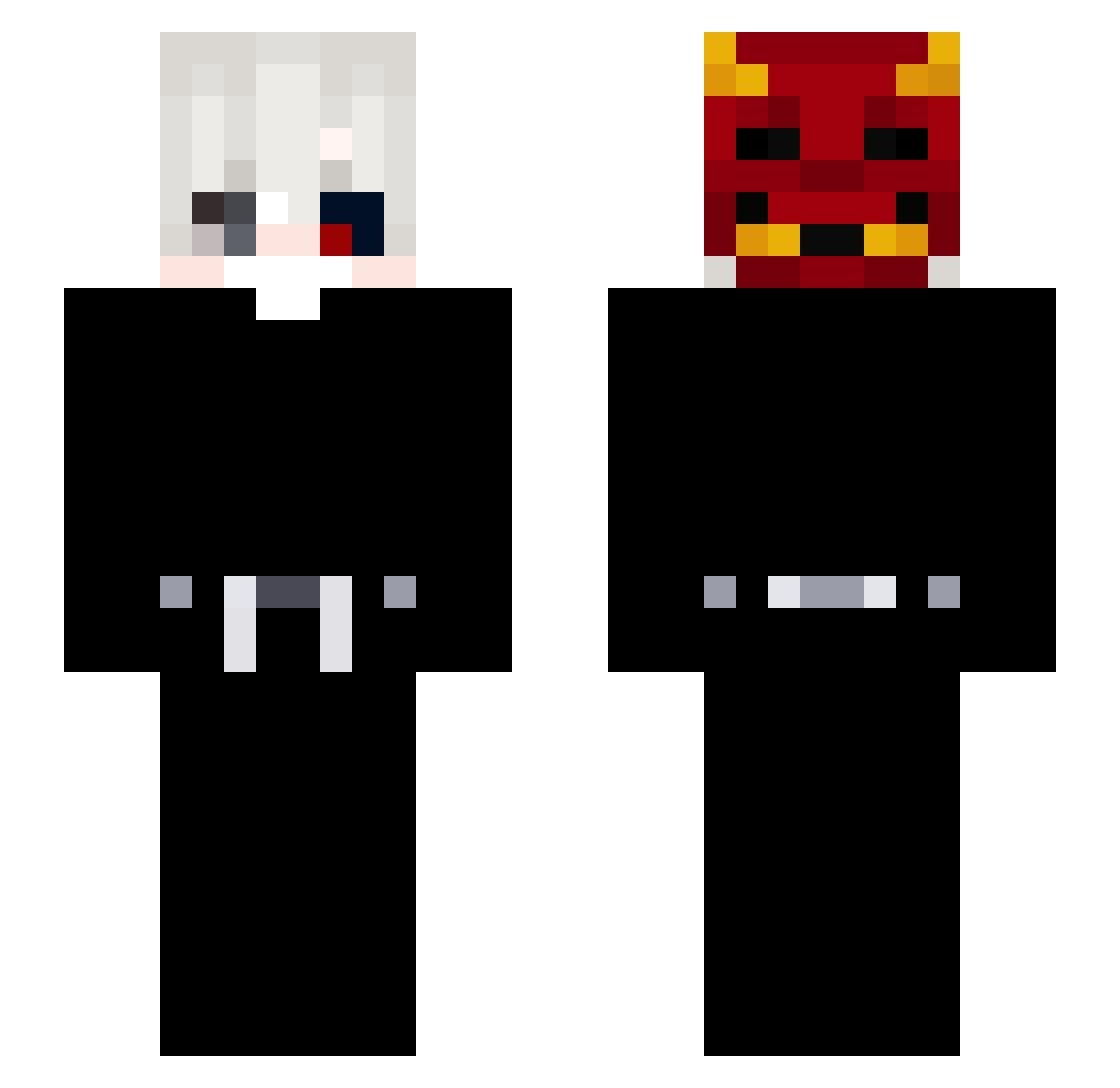 ccAkh Minecraft skin, front and back view