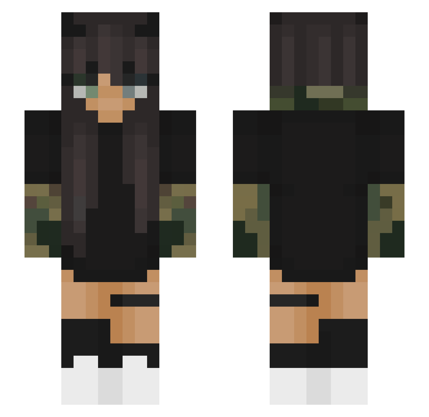 zSyncro Minecraft skin, front and back view