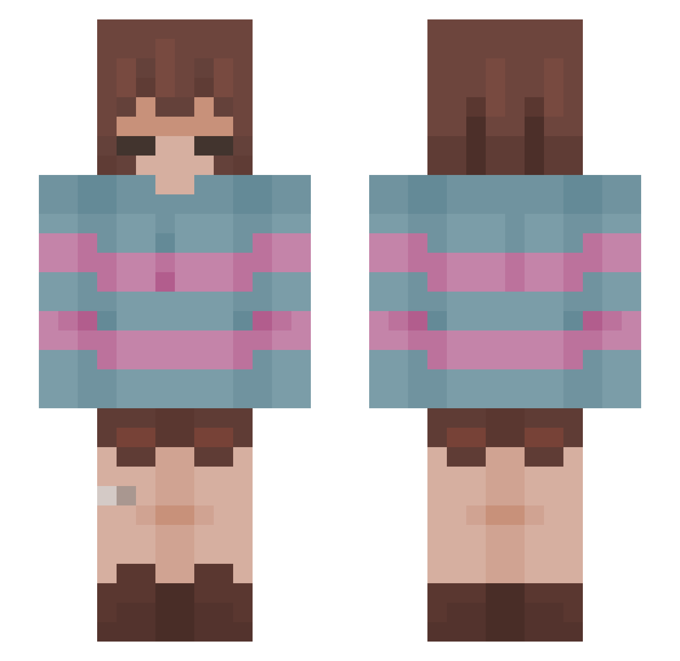 Gh0st_v Minecraft skin, front and back view