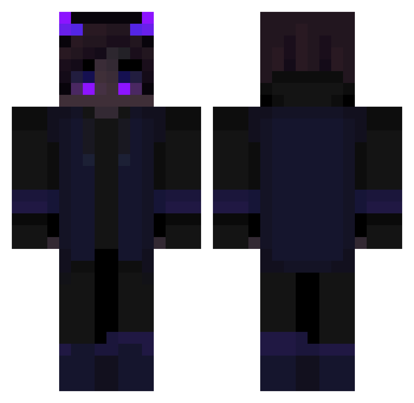 Suddle Minecraft skin, front and back view