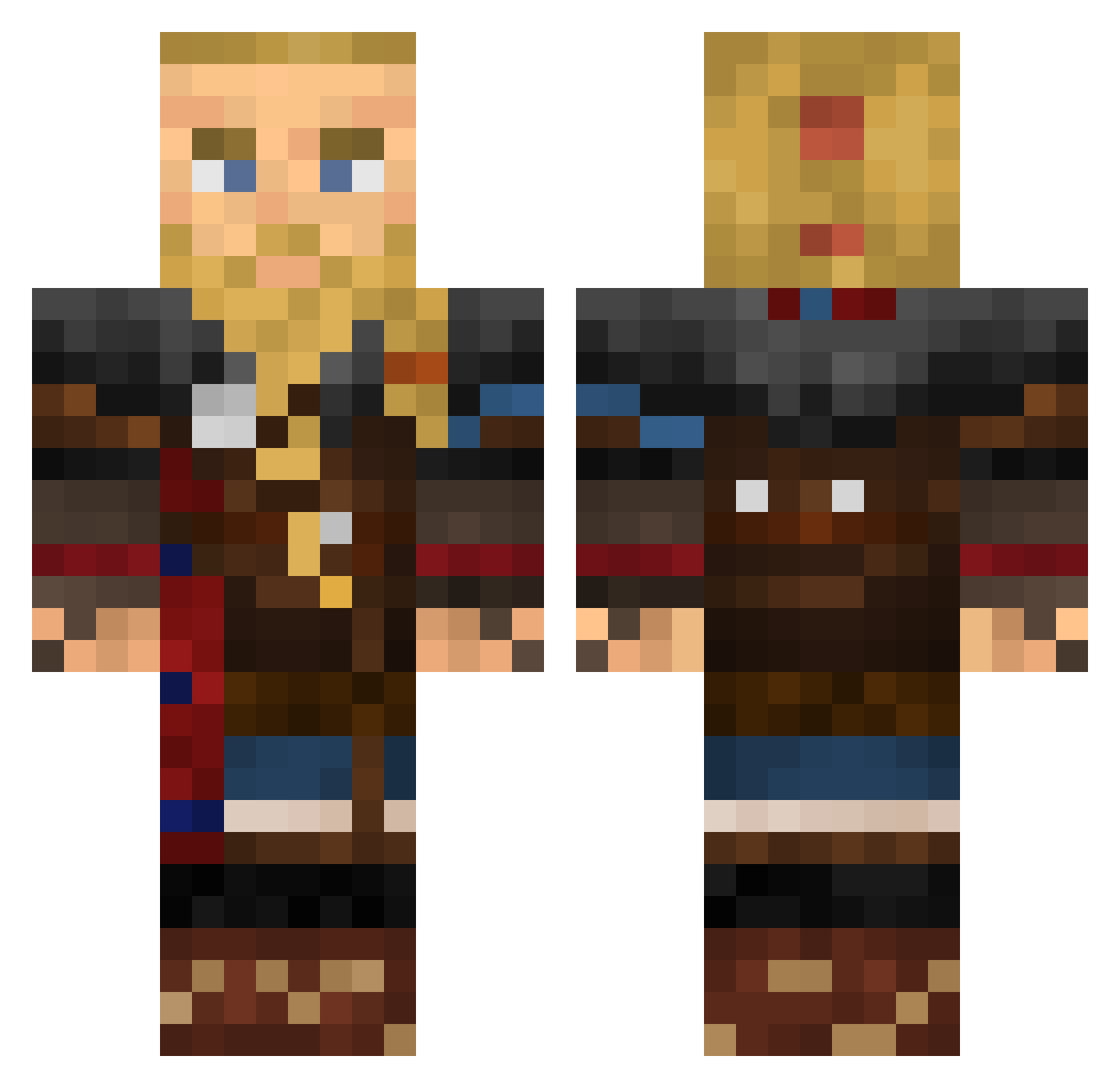 Ferrite Minecraft skin, front and back view