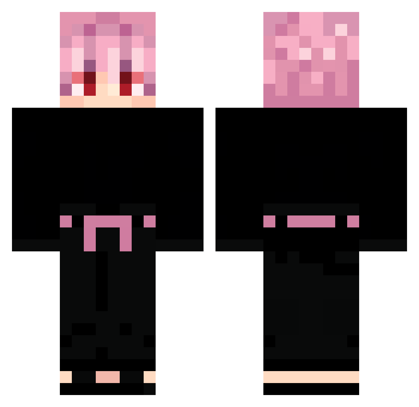 sixaidan Minecraft skin, front and back view
