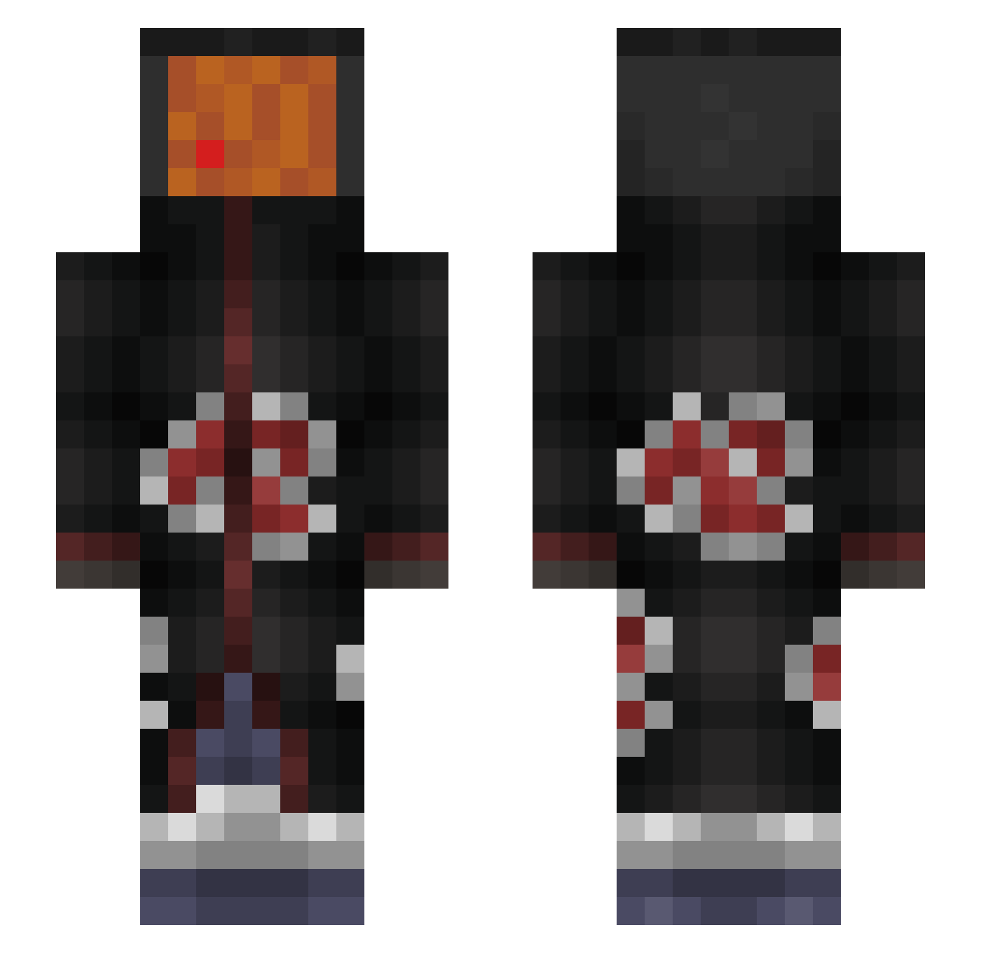 Turil Minecraft skin, front and back view