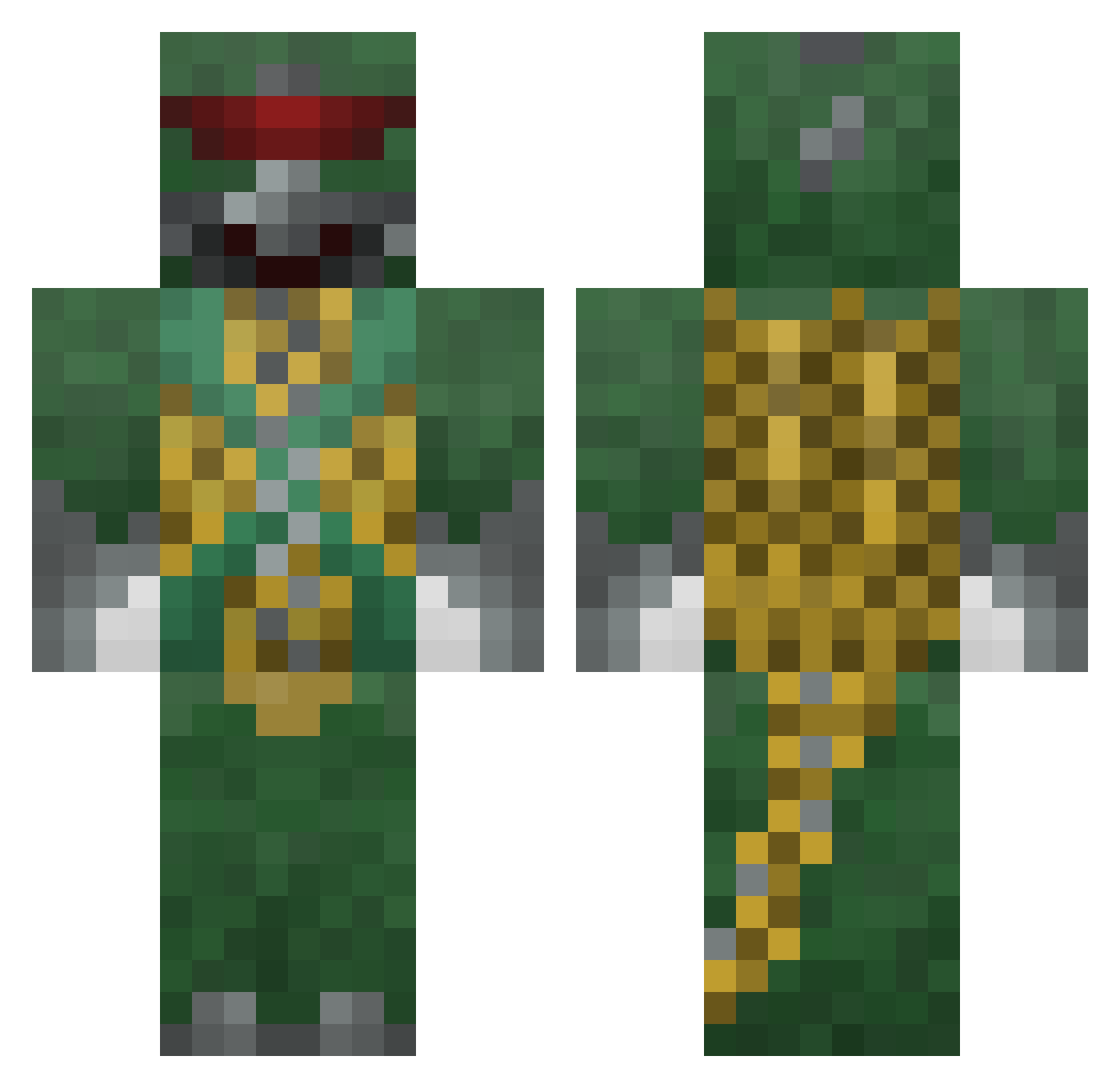RubyParagon Minecraft skin, front and back view