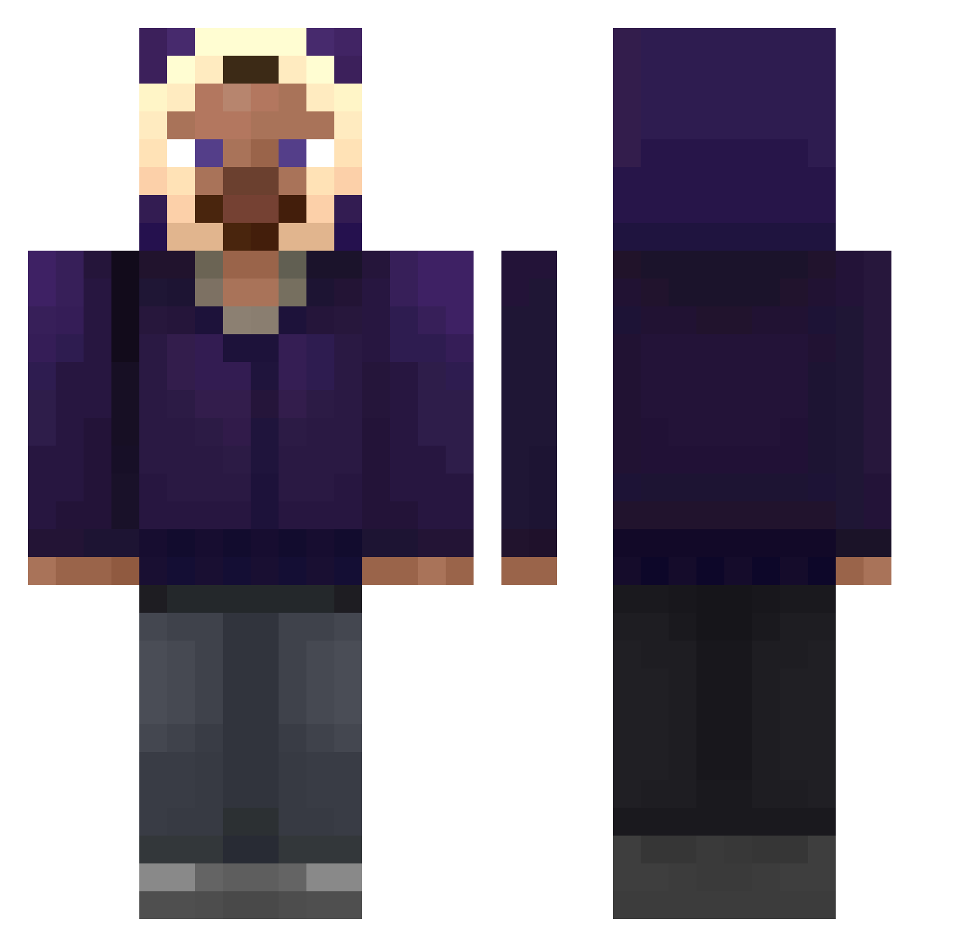 onskaz Minecraft skin, front and back view
