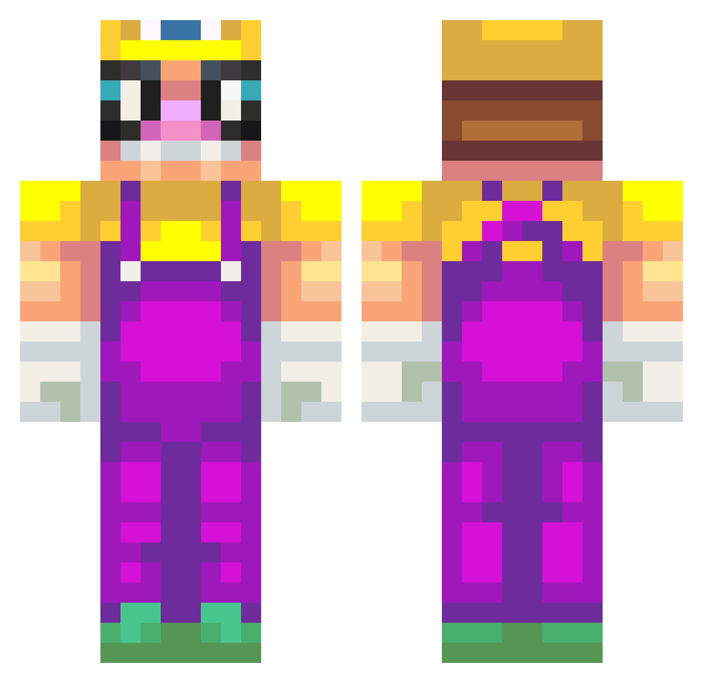 DioApx Minecraft skin, front and back view