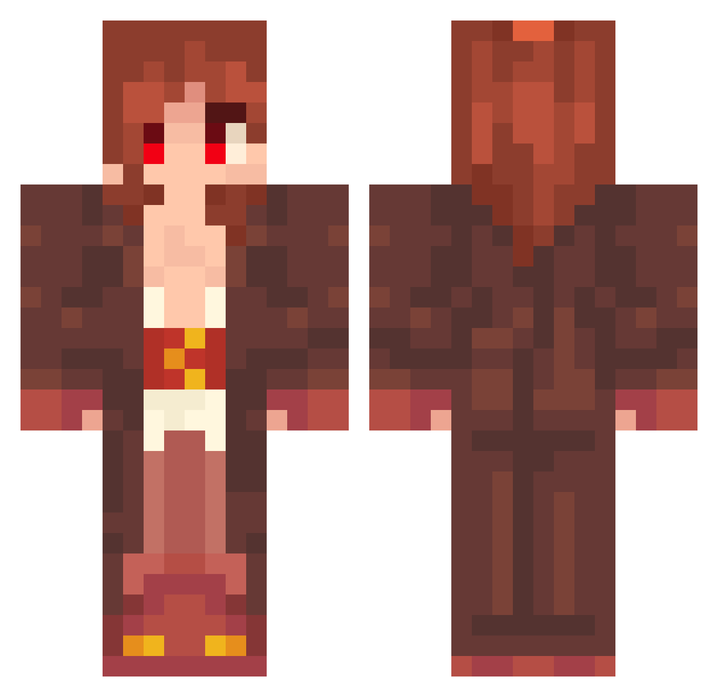 rindomness Minecraft skin, front and back view