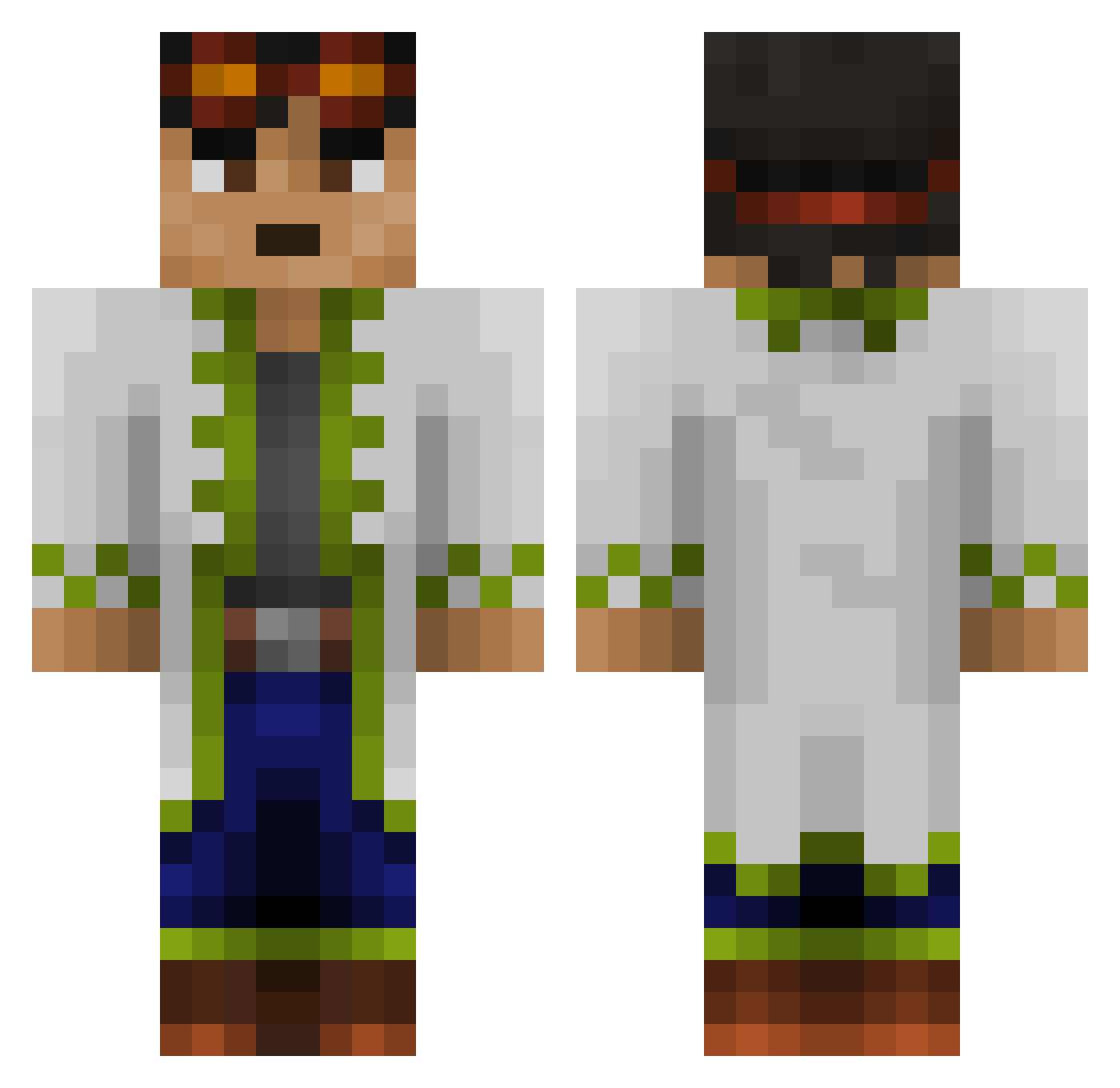 BeElite Minecraft skin, front and back view