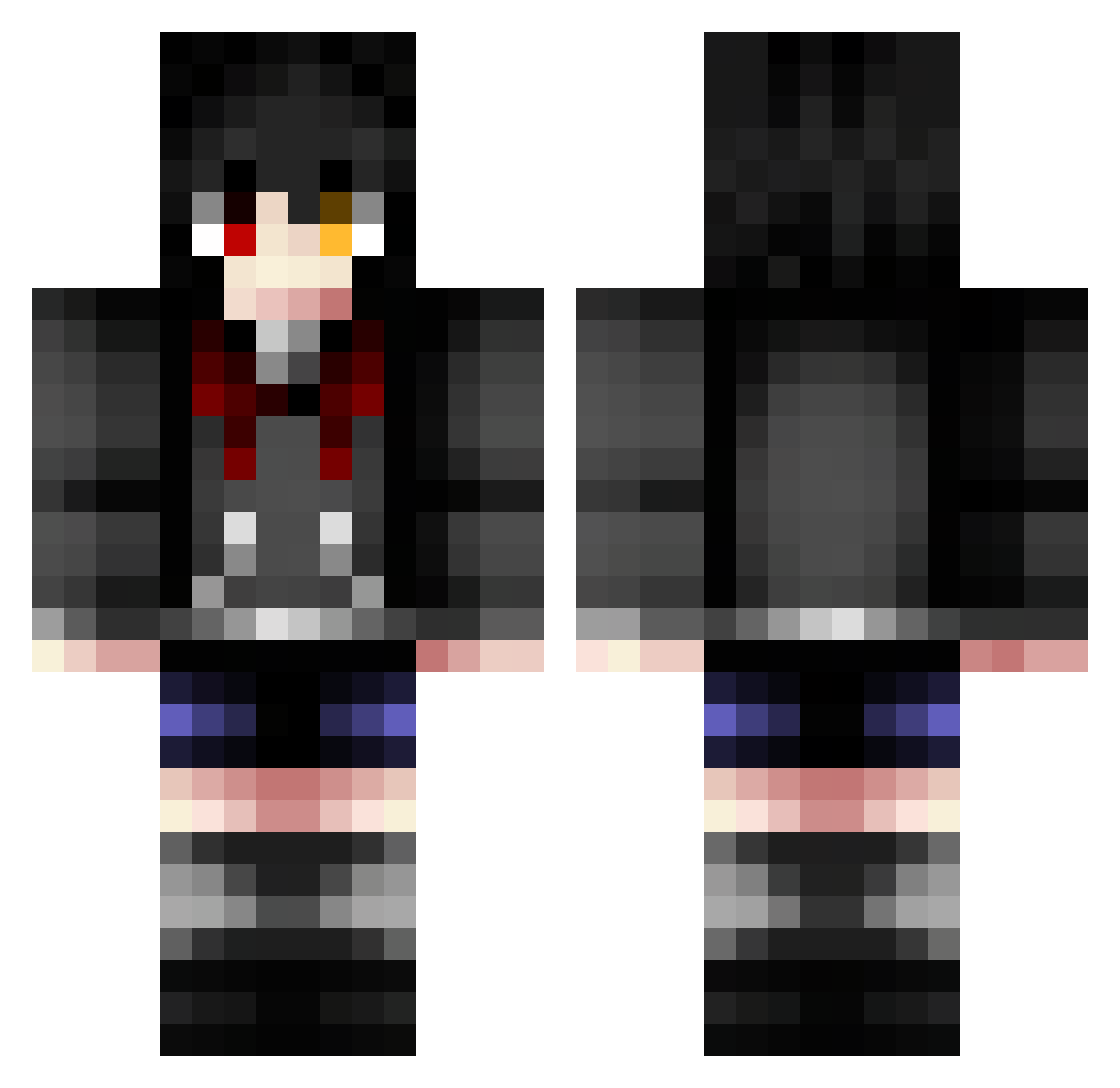 Vejr Minecraft skin, front and back view