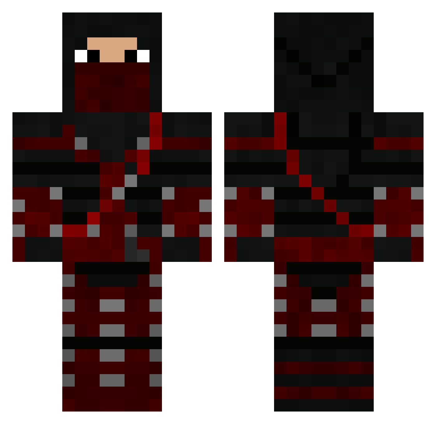 Groupies Minecraft skin, front and back view