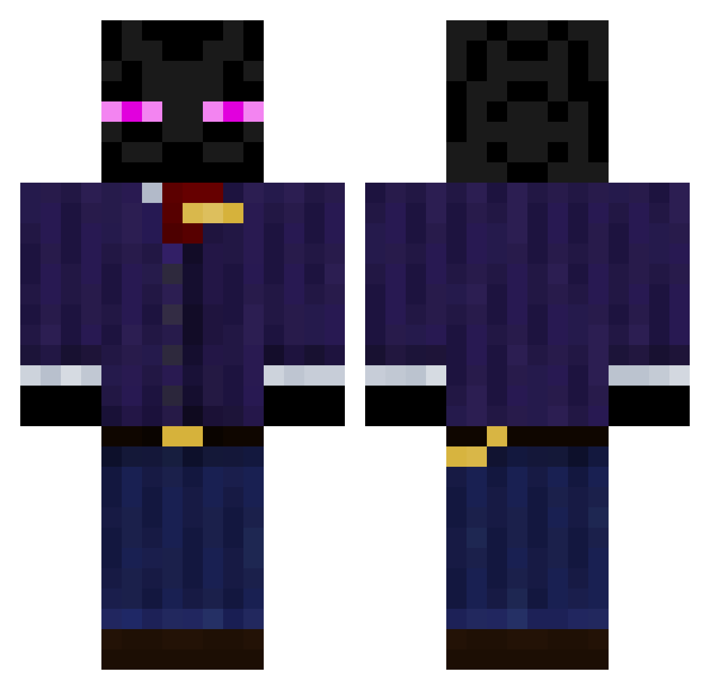 sup_0 Minecraft skin, front and back view