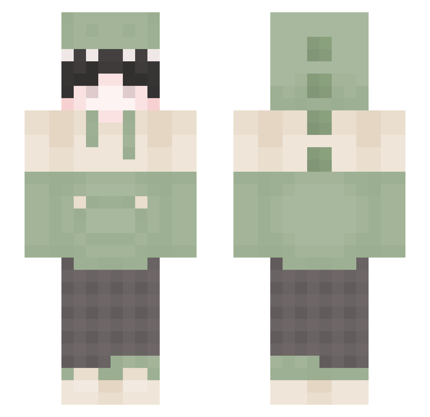 Kitssu_ Minecraft skin, front and back view