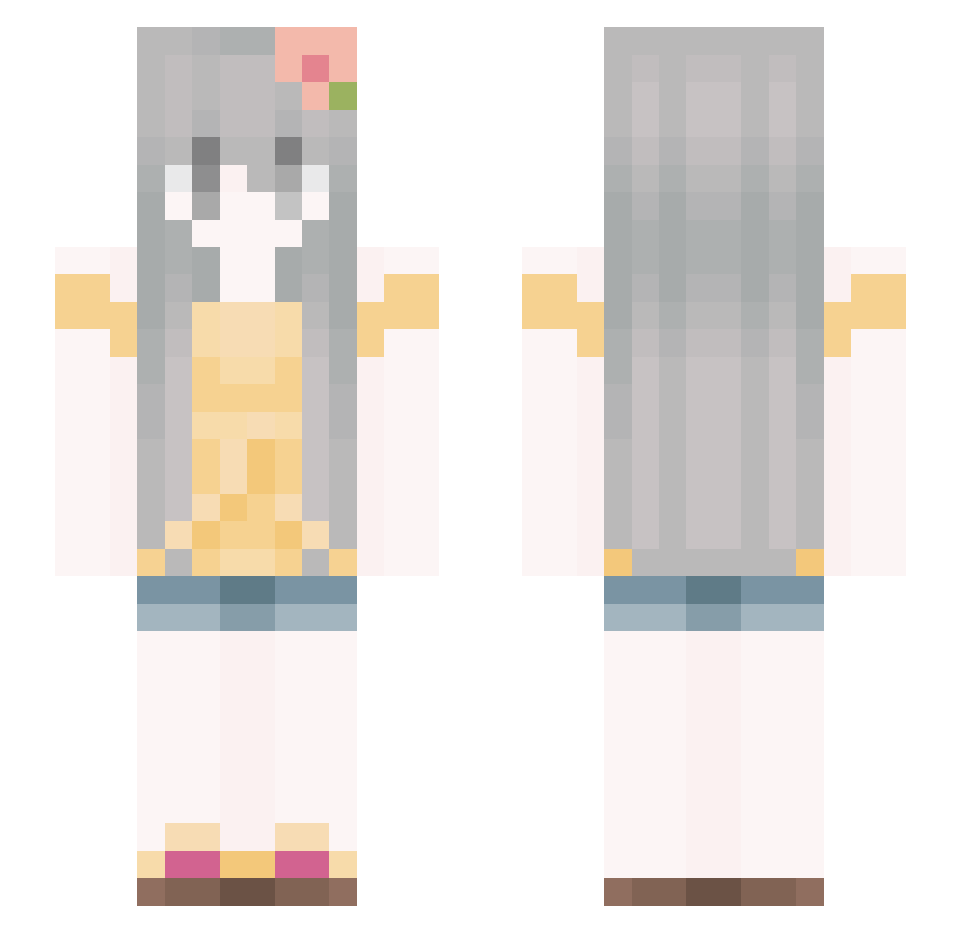 glamor Minecraft skin, front and back view