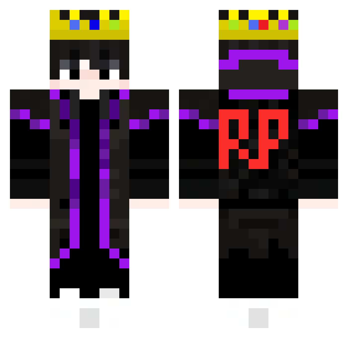 SkyReaperOP Minecraft skin, front and back view