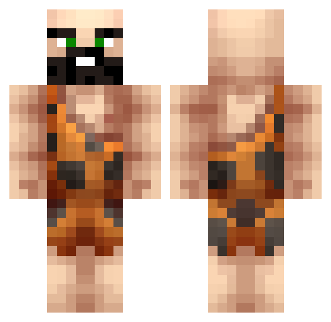reneqq Minecraft skin, front and back view