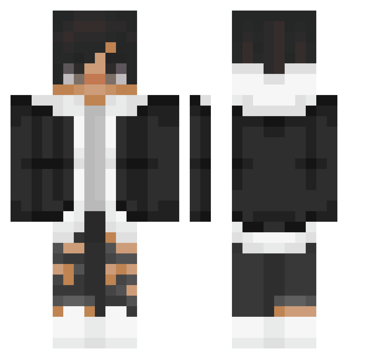 TheEvil0 Minecraft skin, front and back view
