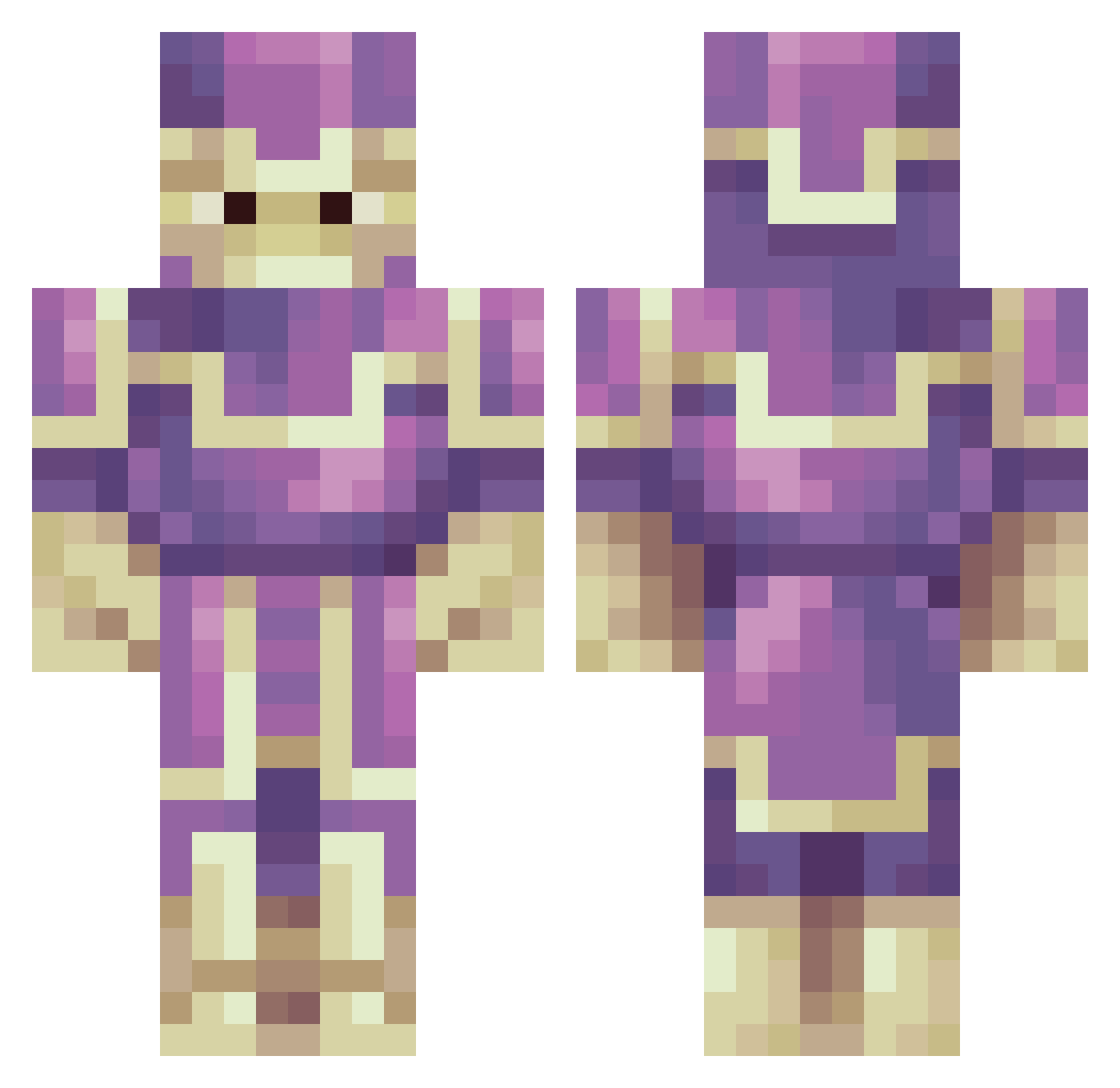 sacrificethebun Minecraft skin, front and back view