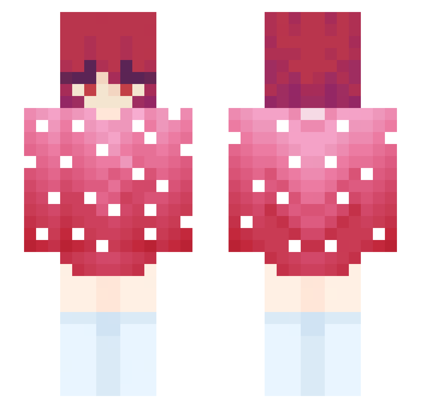 Xi_c3o Minecraft skin, front and back view
