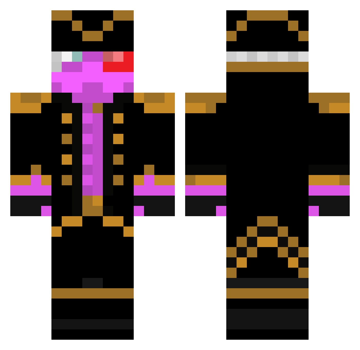 Ricu666 Minecraft skin, front and back view