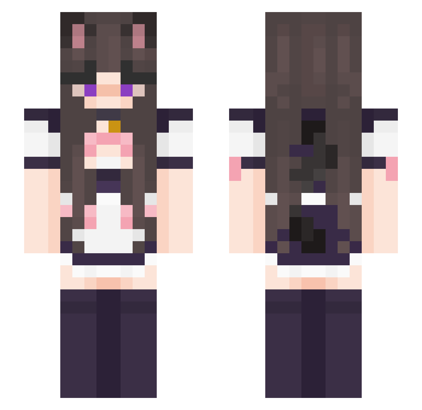 SinnohRaised Minecraft skin, front and back view