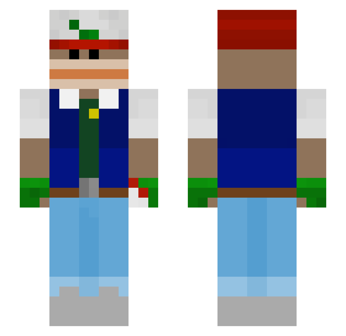 ryezo Minecraft skin, front and back view