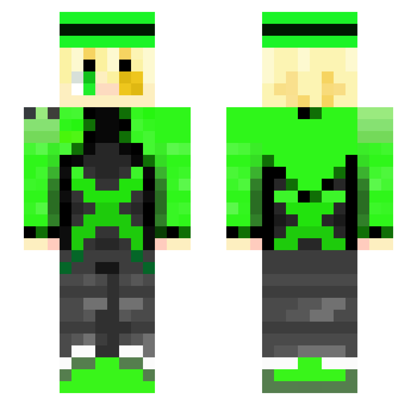XOD_andGreg Minecraft skin, front and back view