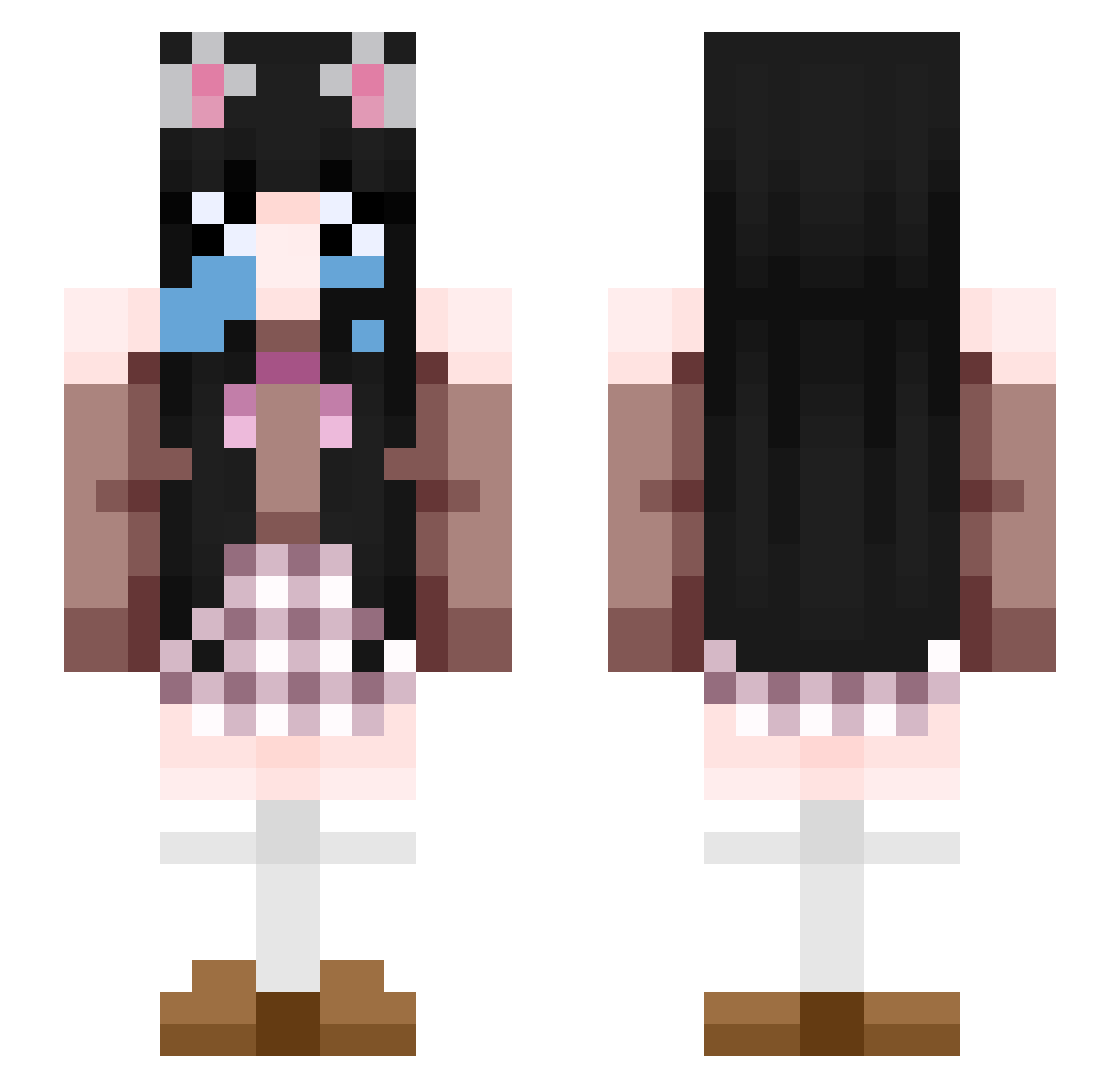 Charisma20 Minecraft skin, front and back view